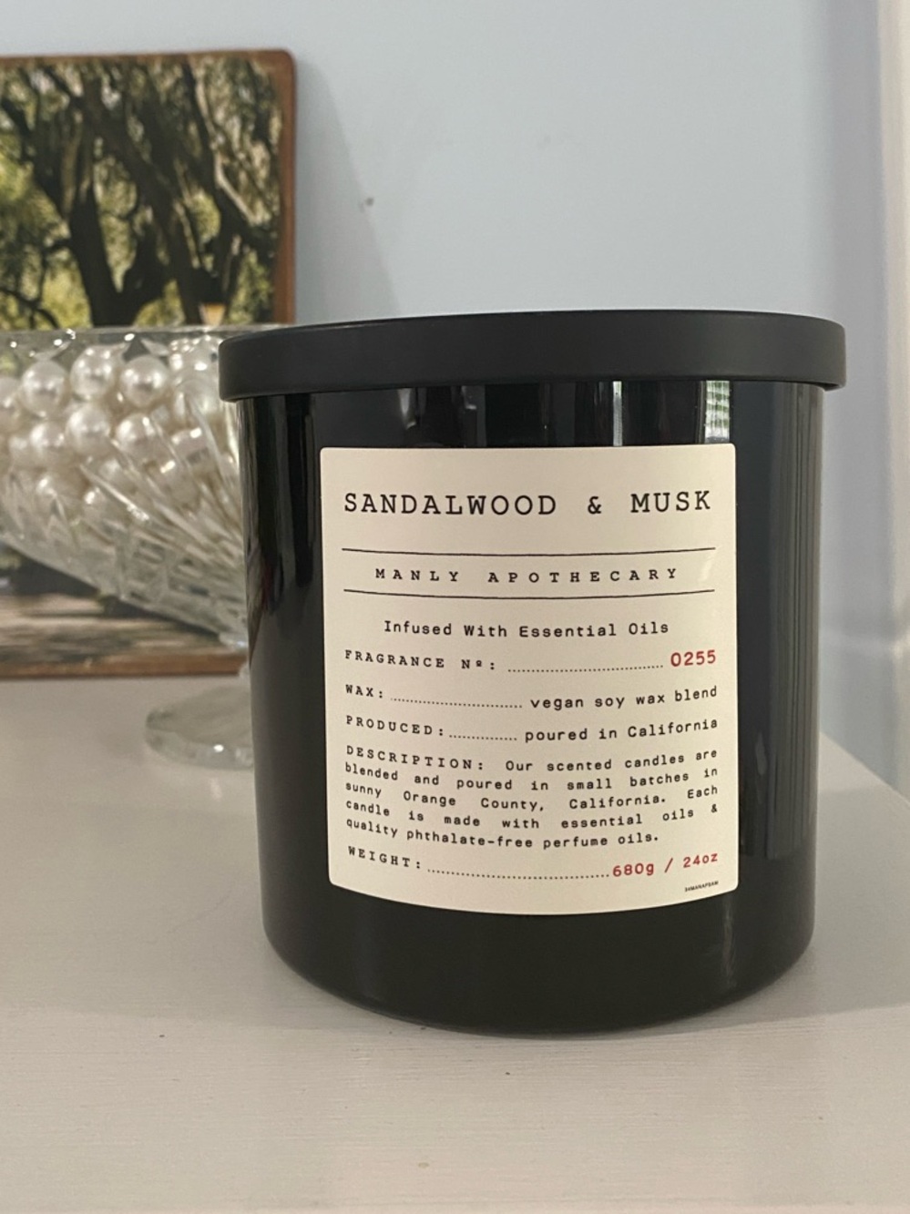 🆕 Leoben Co. Sandalwood & Musk Manly Apothecary Vegan Wax Blend Candle 24 Oz